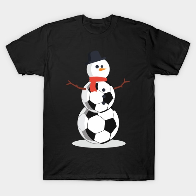 The Soccer Snowman Festive Christmas T-Shirt by GDLife